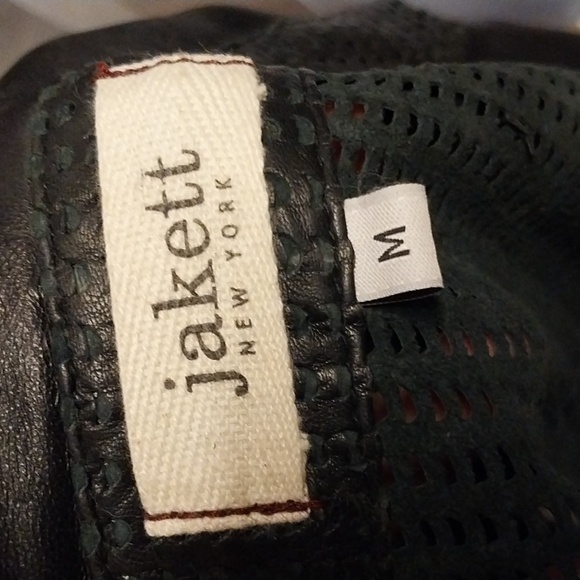 Jakett Josey Perforated Leather Jacket Medium In Black - Picture 4 of 5